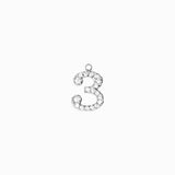 Pendentifs chiffre strass 0-9 10.5mm - Rhodié