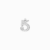 Pendentifs chiffre strass 0-9 10.5mm - Rhodié