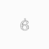 Pendentifs chiffre strass 0-9 10.5mm - Rhodié