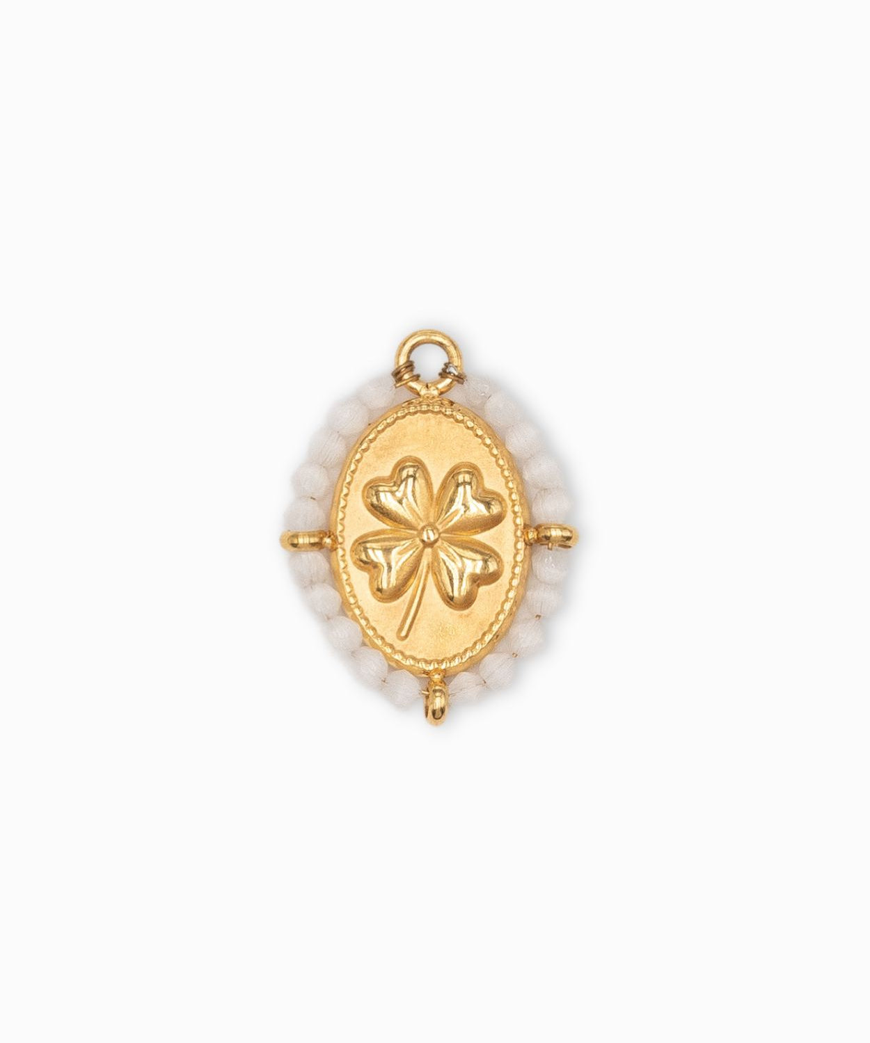 Pendentif trèfle et perles 15x20mm