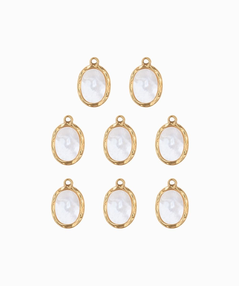 Pendentif antique nacre ovale 15.50x12mm