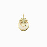 Pendentif à strass rose des vents 17x11mm