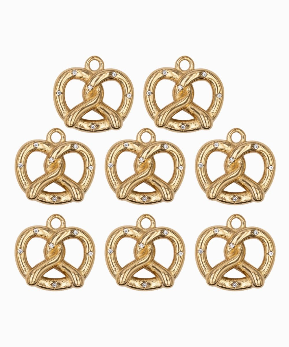 Pendentif bretzels strass 12.50x16mm