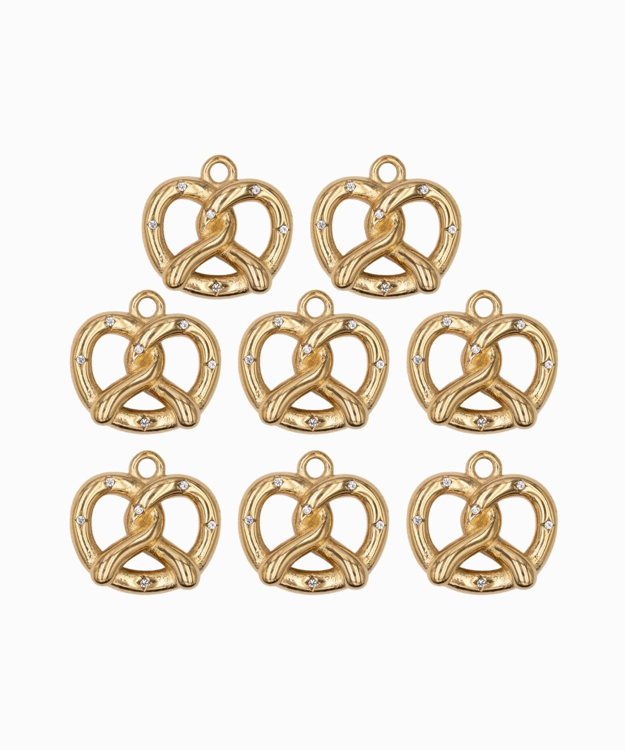 Pendentif bretzels strass 12.50x16mm