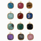 Pendentif carré en pierres fines serti 8mm - Lot mélangé