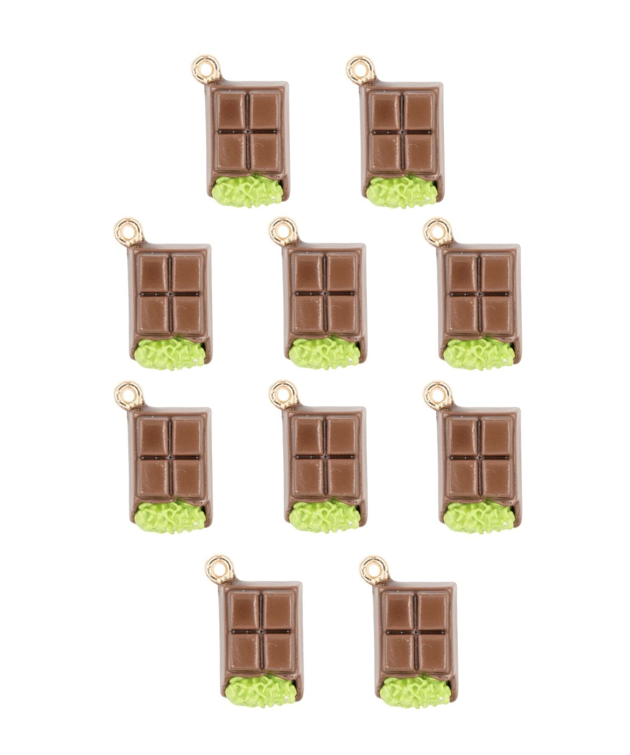 Pendentif chocolat pistache 14x10 mm