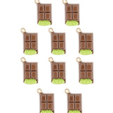 Pendentif chocolat pistache 14x10 mm