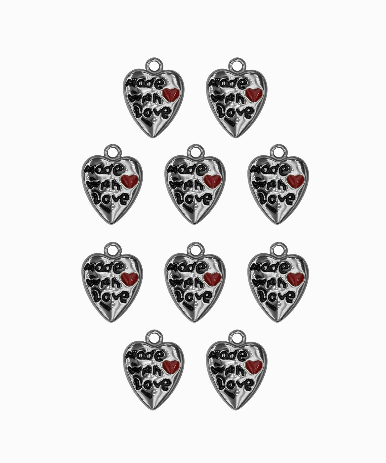 Pendentif coeur Made with love 13x12mm