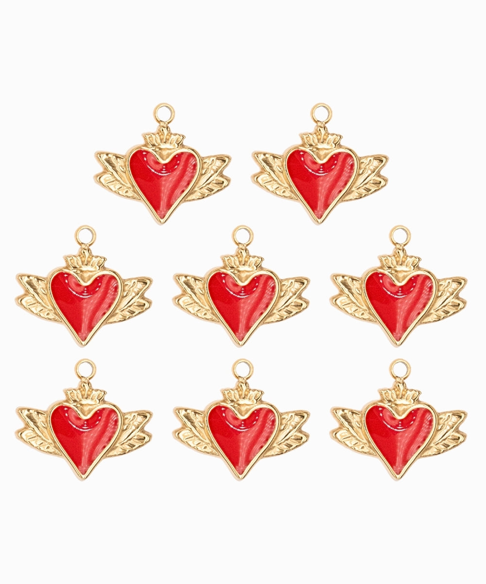 Pendentif coeur ailé 10x15 mm