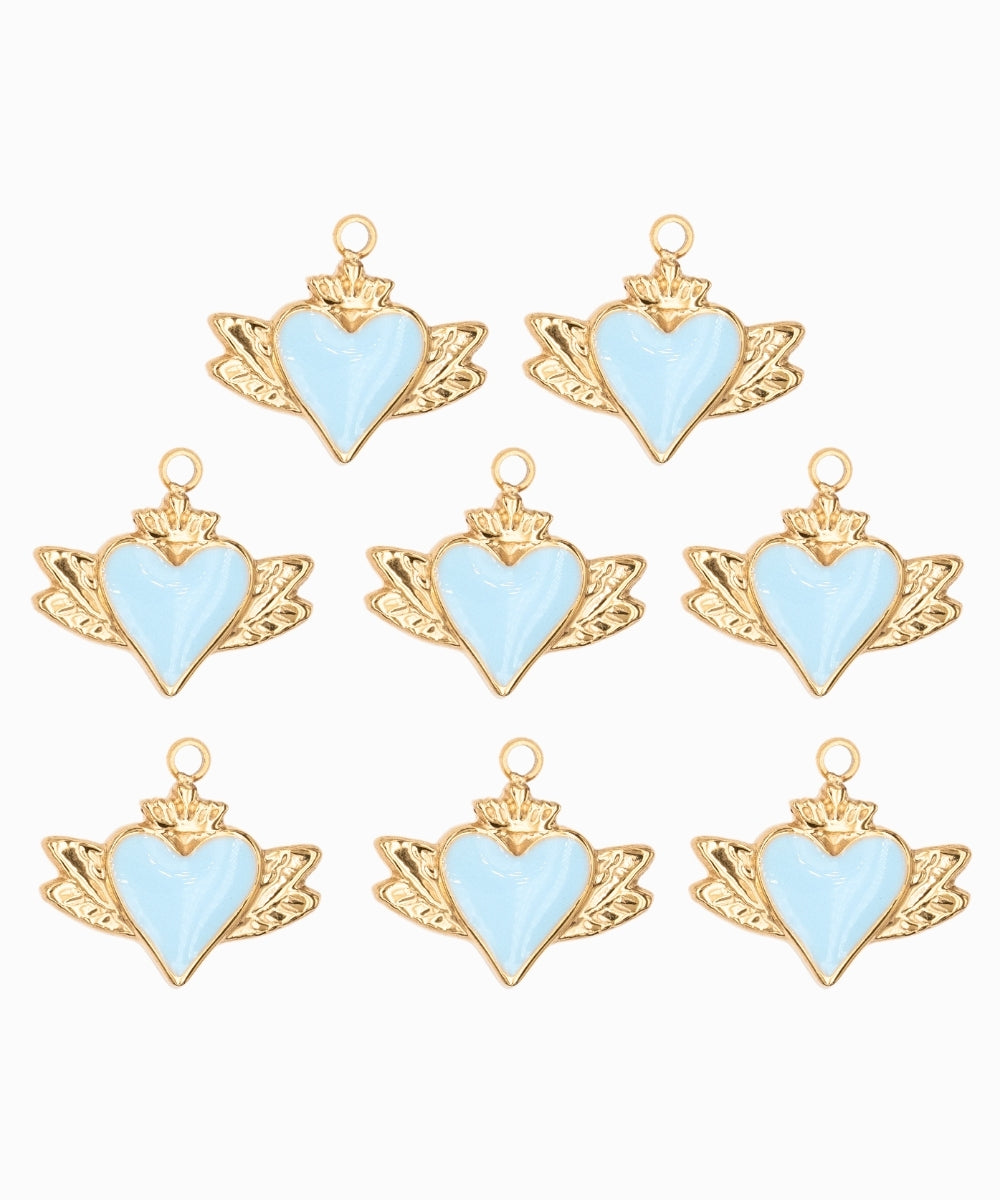 Pendentif coeur ailé 10x15 mm