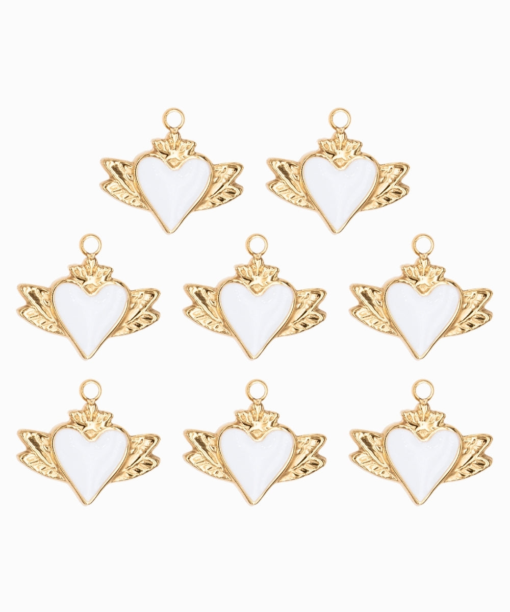 Pendentif coeur ailé 10x15 mm