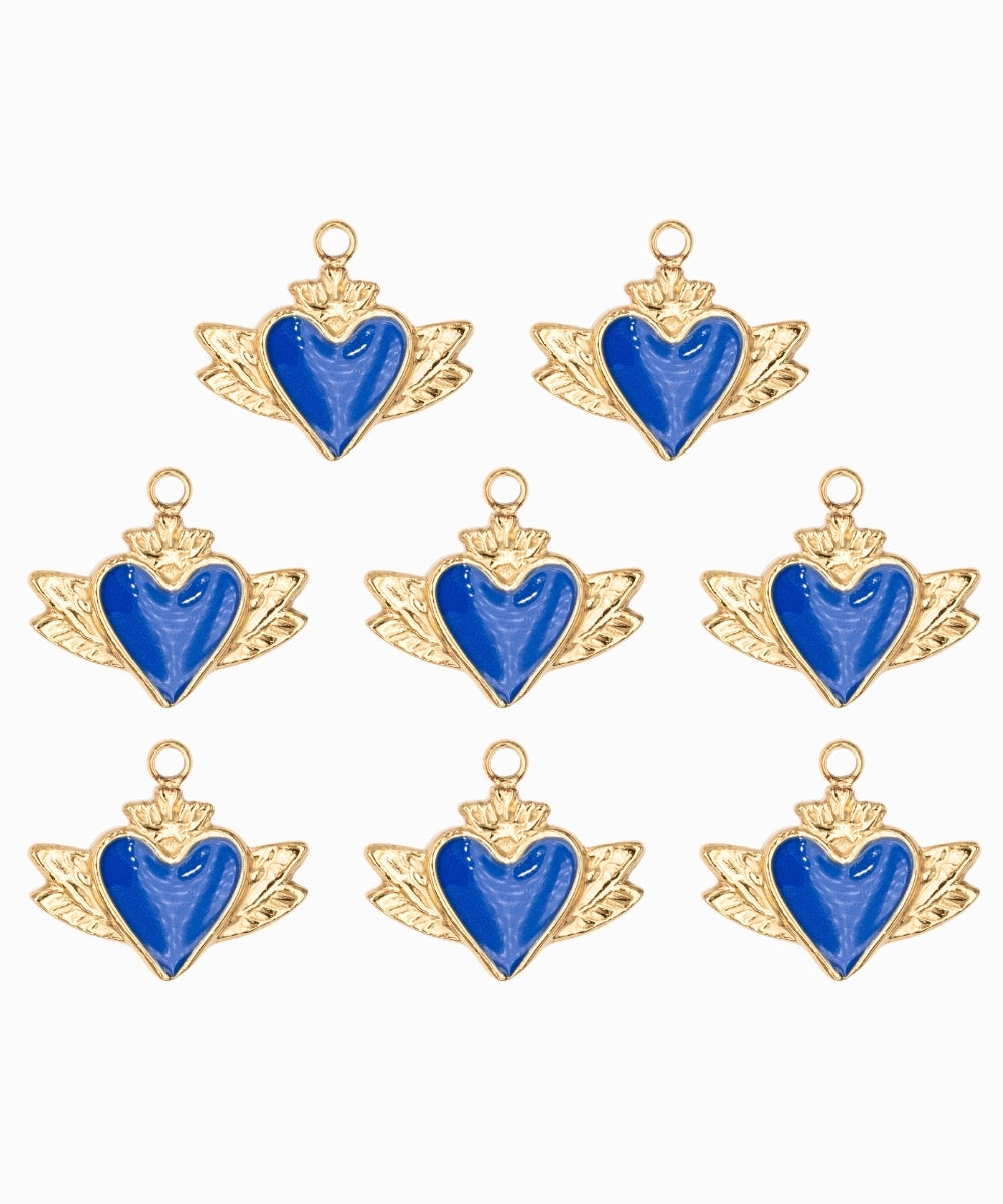 Pendentif coeur ailé 10x15 mm