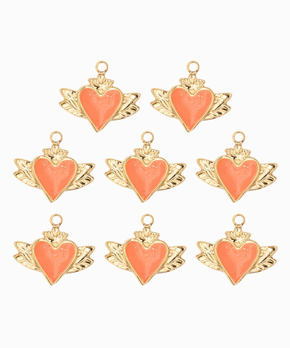 Pendentif coeur ailé 10x15 mm