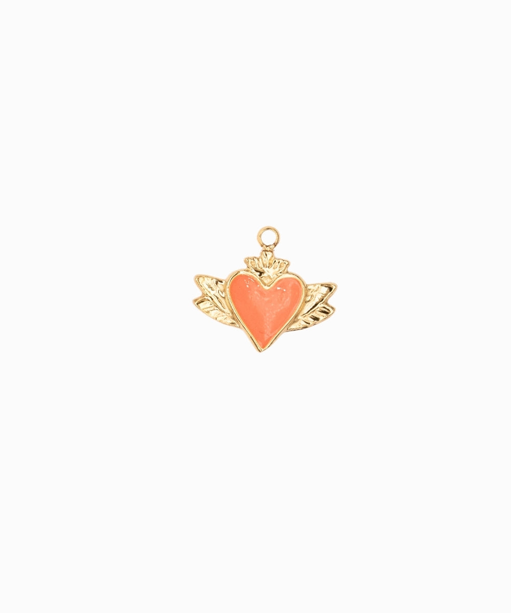 Pendentif coeur ailé 10x15 mm