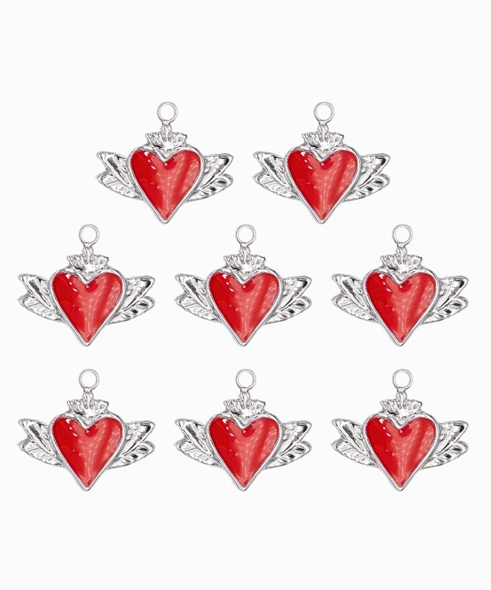 Pendentif coeur ailé 10x15 mm