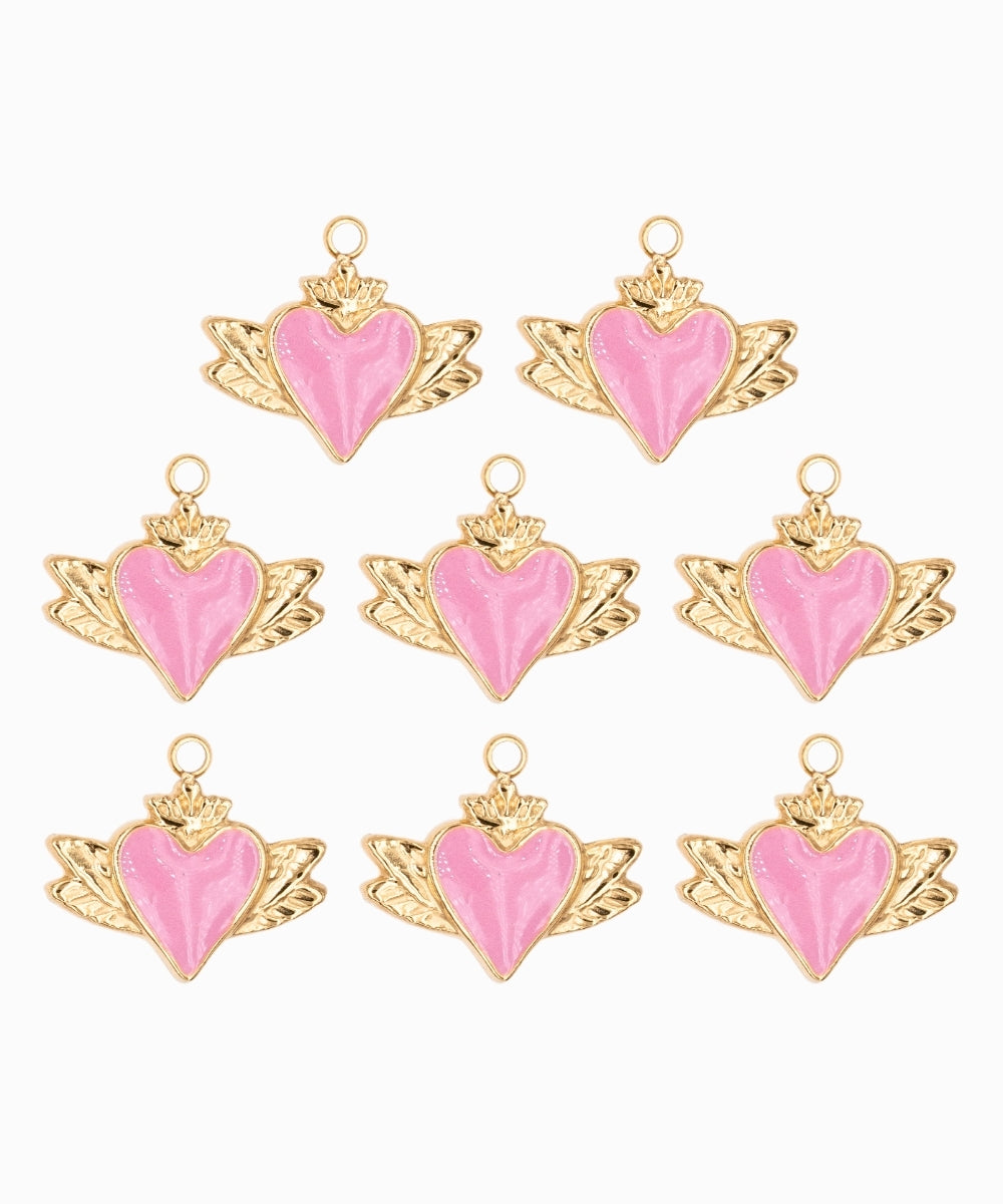 Pendentif coeur ailé 10x15 mm