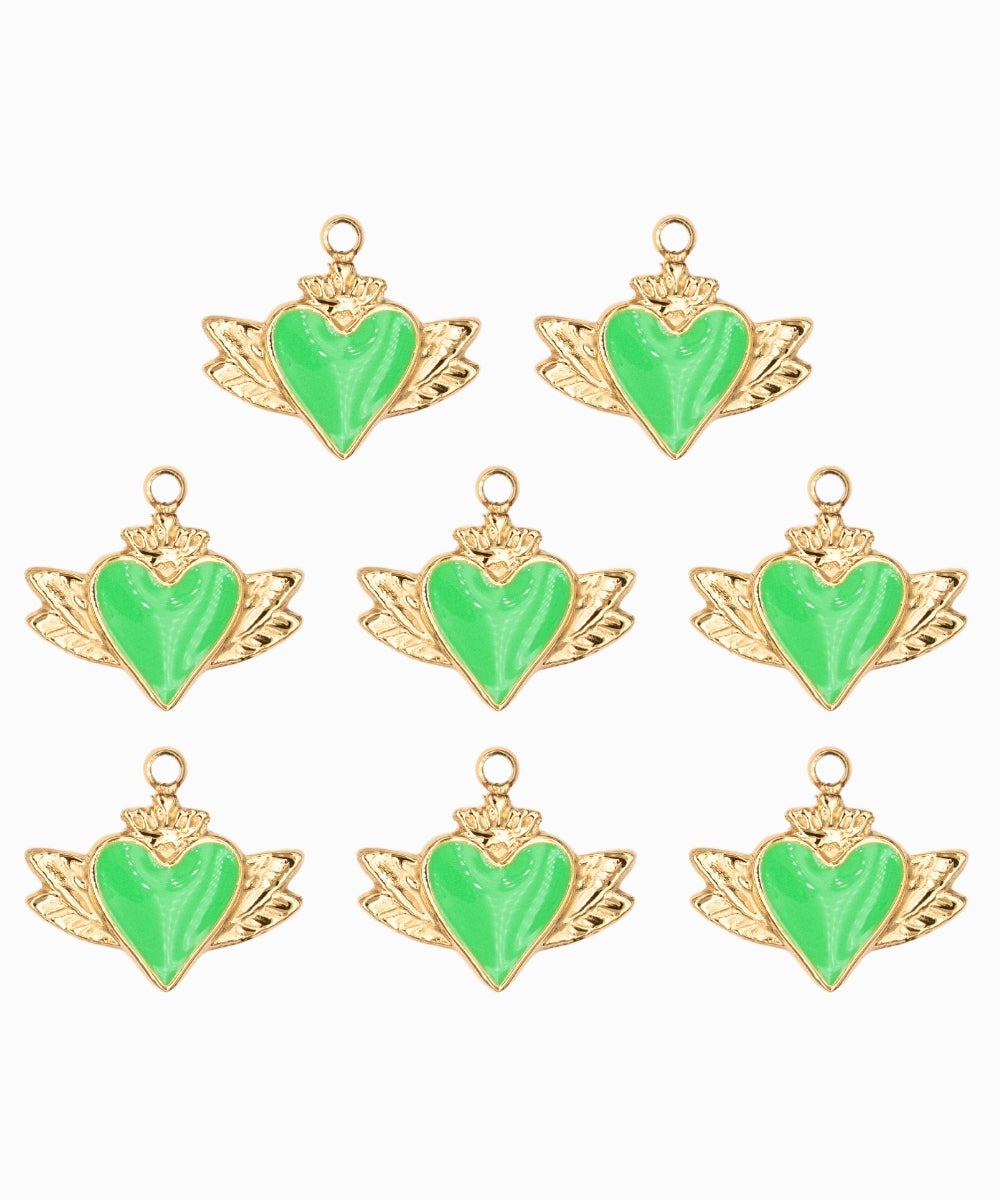 Pendentif coeur ailé 10x15 mm