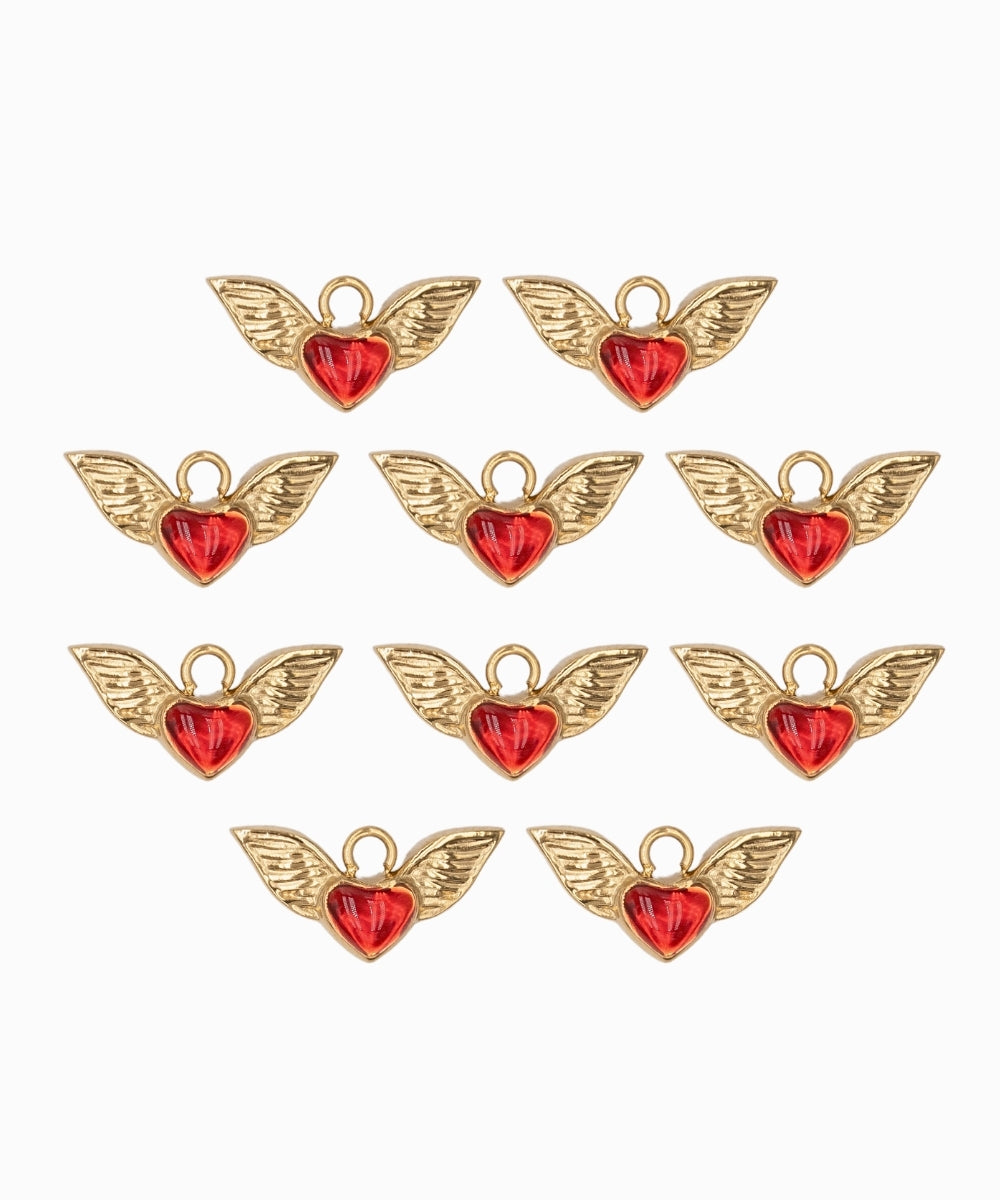 Pendentif coeur ailé 7.50x15mm