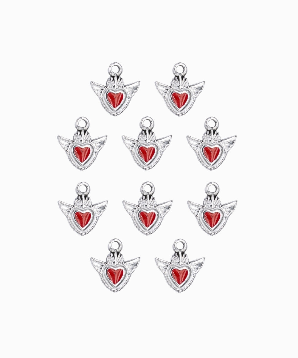 Pendentif coeur ailé 8mm