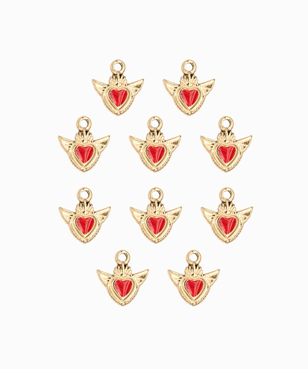 Pendentif coeur ailé 8mm