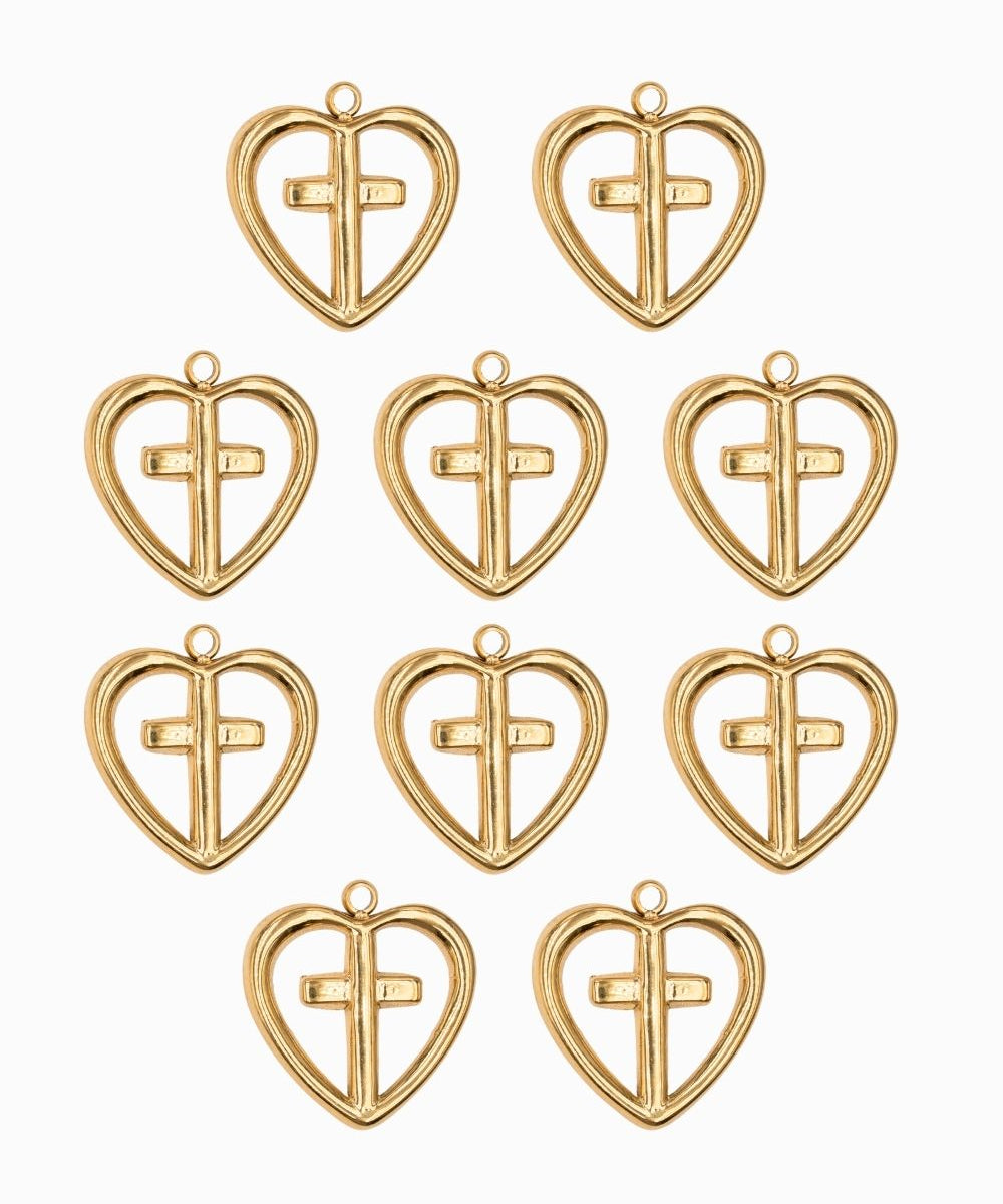 Pendentif coeur croix 15x15.5mm