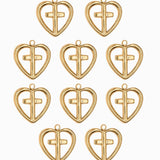 Pendentif coeur croix 15x15.5mm