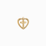 Pendentif coeur croix 15x15.5mm