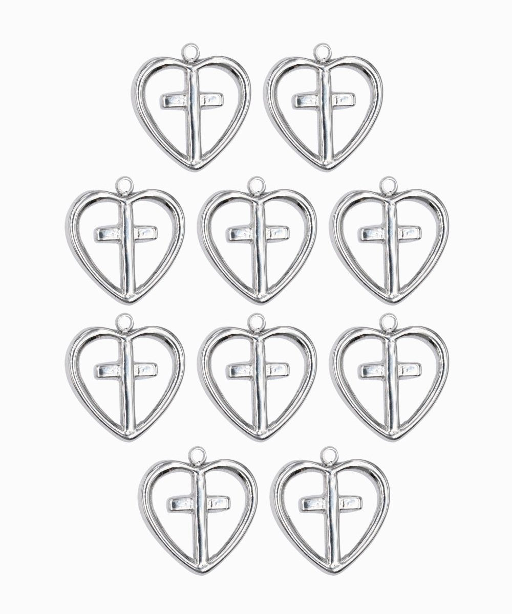 Pendentif coeur croix 15x15.5mm