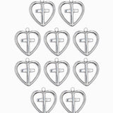 Pendentif coeur croix 15x15.5mm