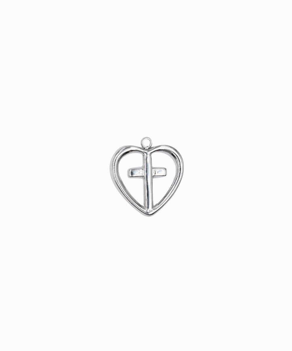 Pendentif coeur croix 15x15.5mm