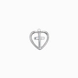Pendentif coeur croix 15x15.5mm