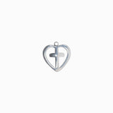 Pendentif coeur croix 15x15.5mm