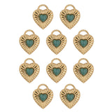 Pendentif médaille coeur en pierres fines 13.4x16mm