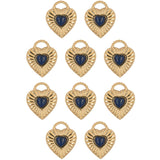 Pendentif médaille coeur en pierres fines 13.4x16mm