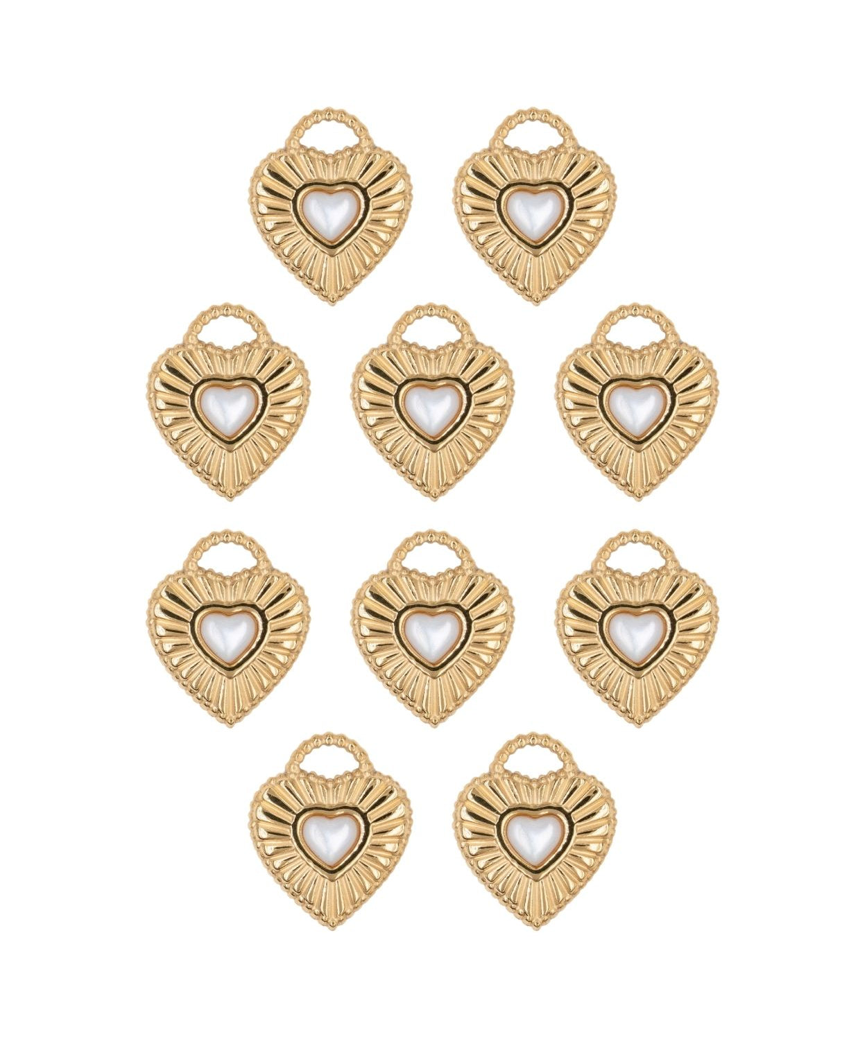 Pendentif médaille coeur en pierres fines 13.4x16mm