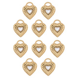 Pendentif médaille coeur en pierres fines 13.4x16mm