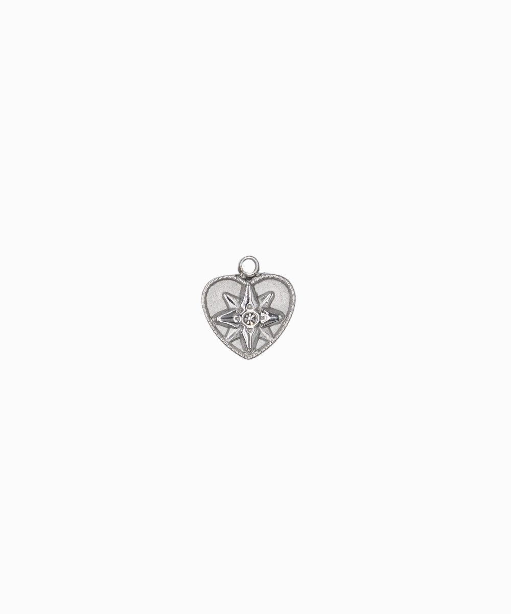 Pendentif coeur étoile hexagramme 9x10mm