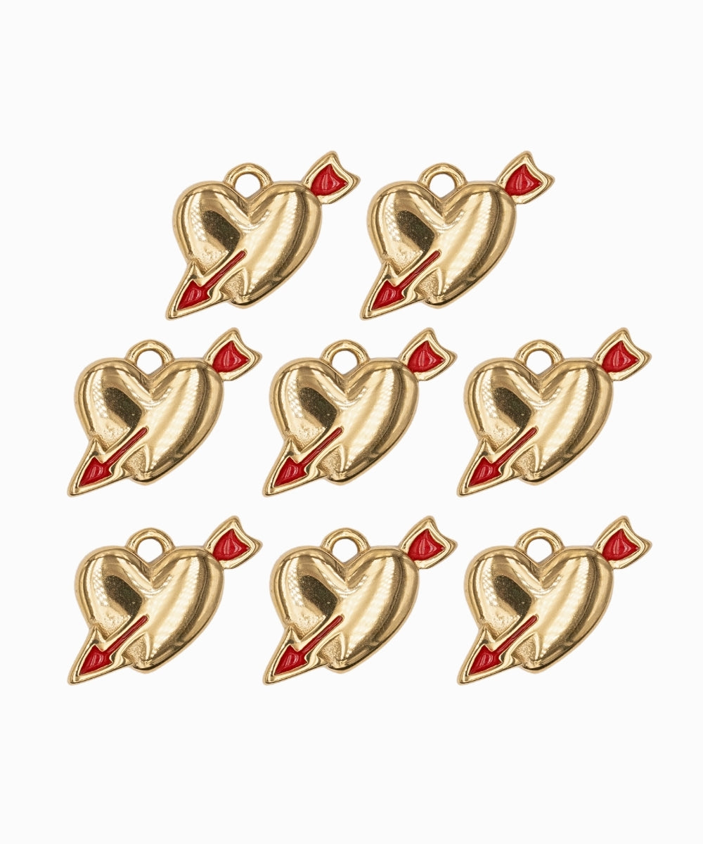 Pendentif coeur fléché 11x15 mm
