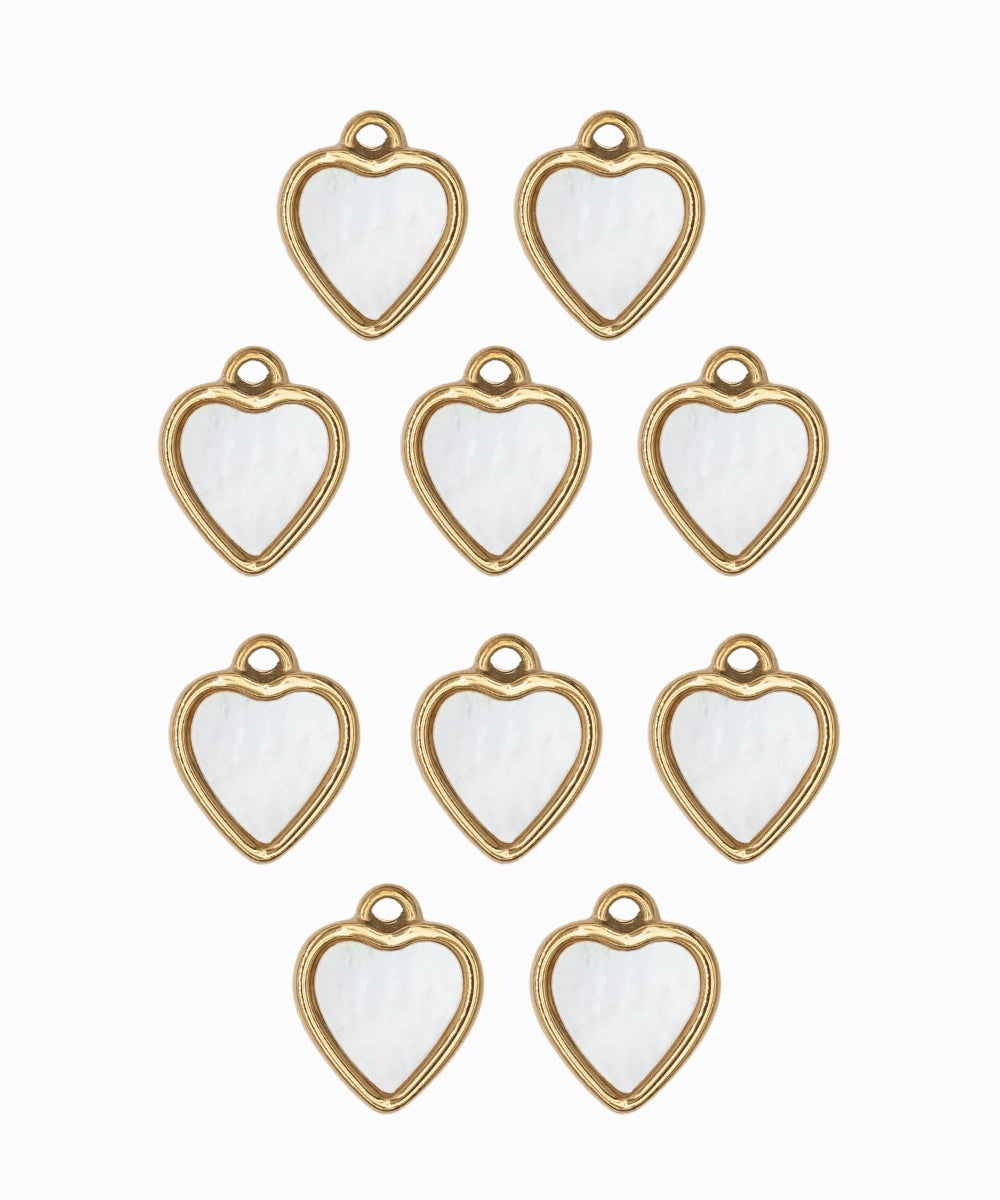 Pendentif coeur nacre 10x10mm