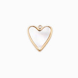 Pendentif coeur nacre naturelle 14x10mm