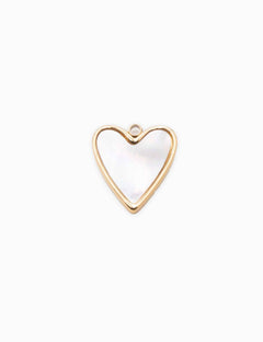 Pendentif coeur nacre naturelle 14x10mm