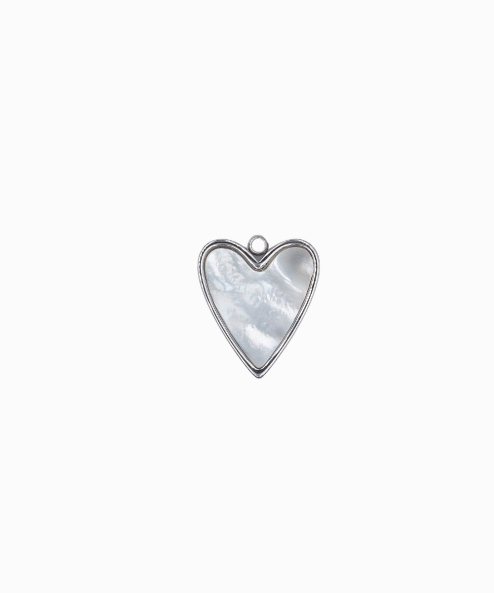 Pendentif coeur nacre naturelle 14x10mm