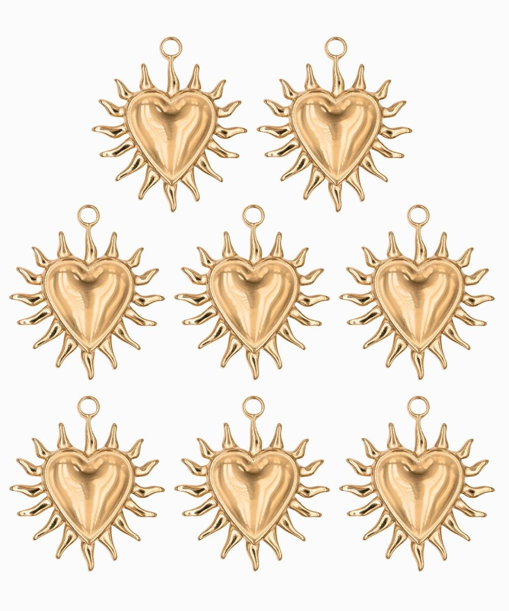 Pendentif coeur solaire 24x24mm