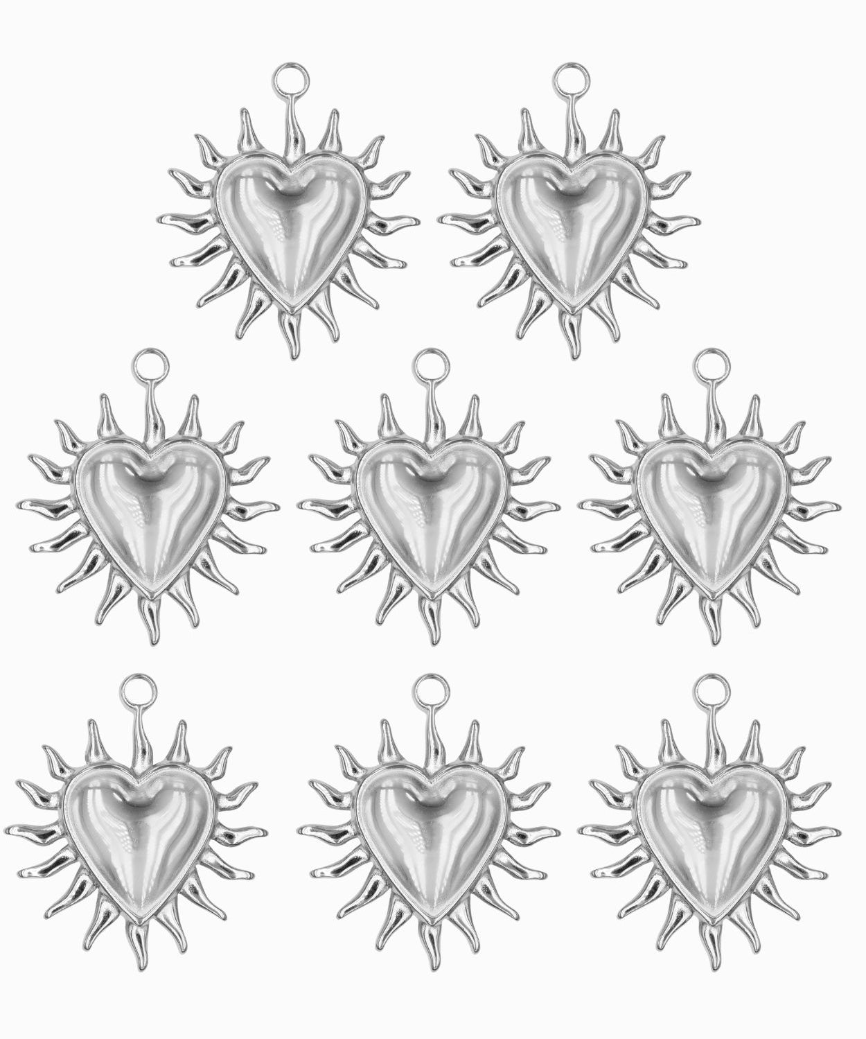 Pendentif coeur solaire 24x24mm