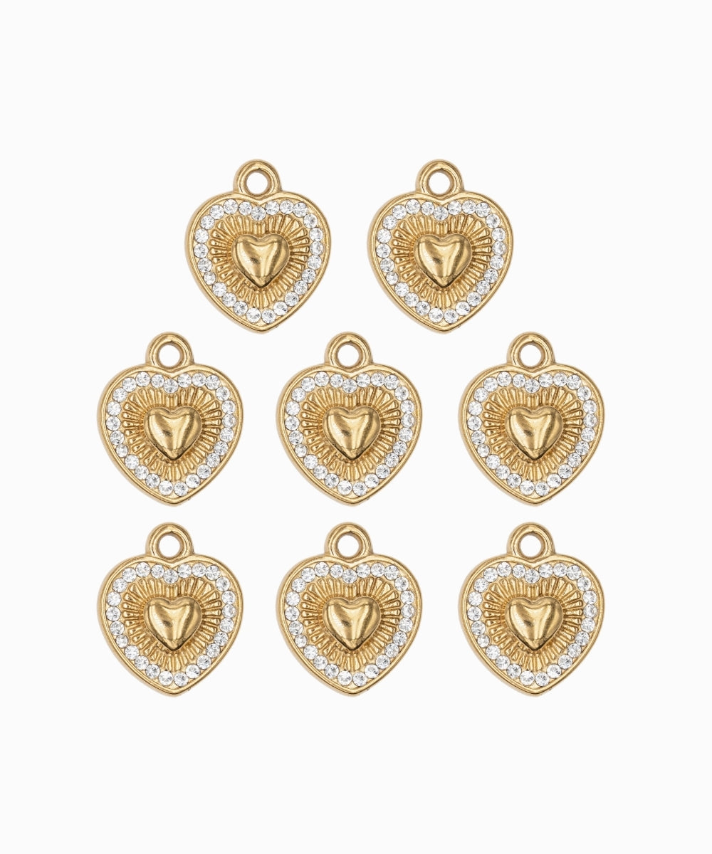 Pendentif coeur strass 11mm