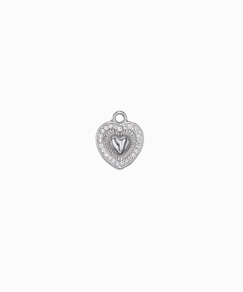Pendentif coeur strass 11mm