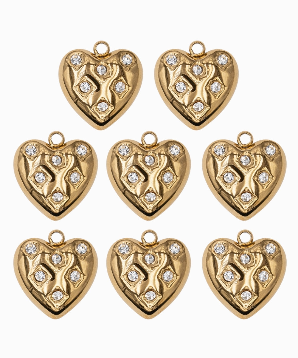 Pendentif coeur strass 15x15 mm