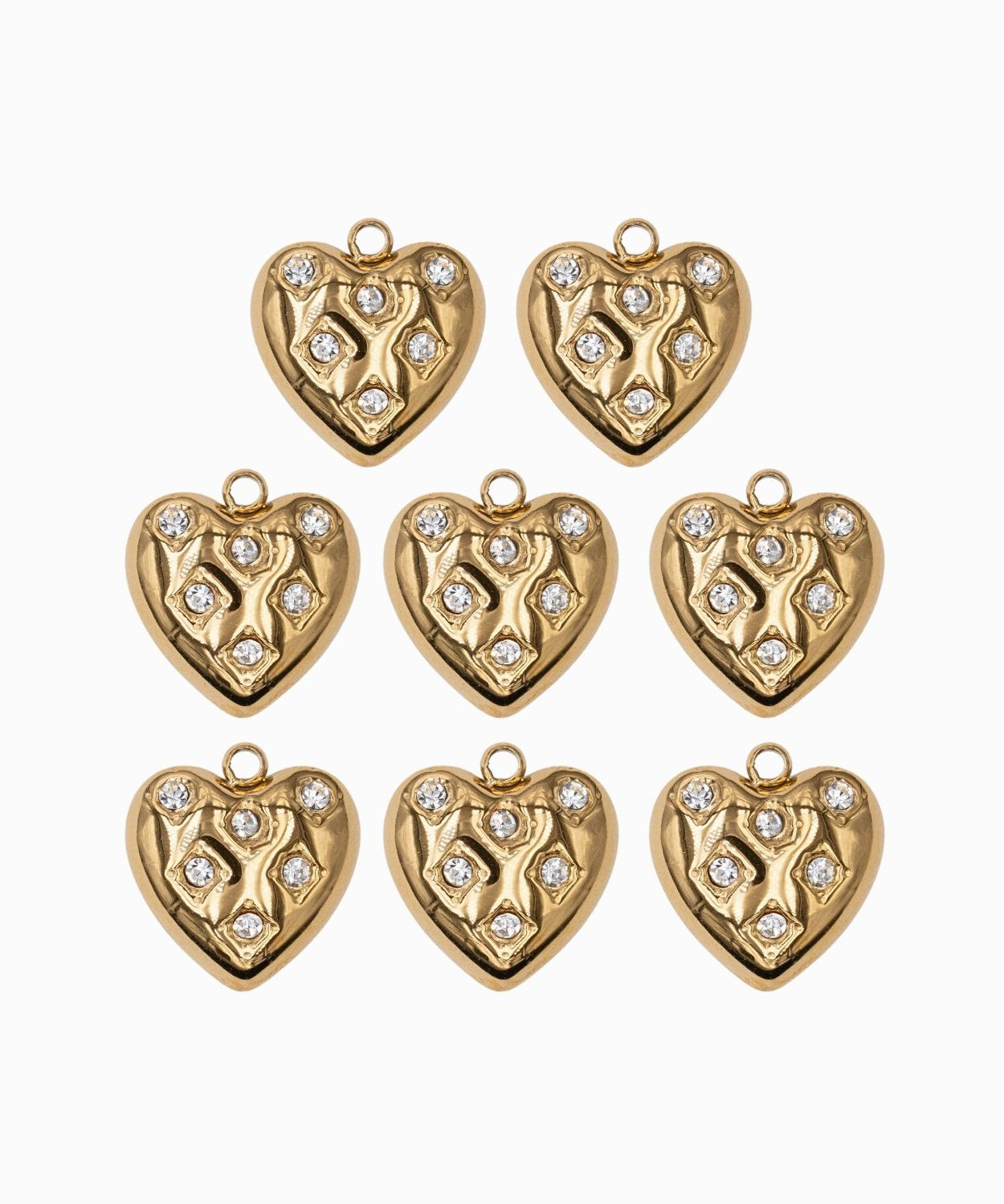 Pendentif coeur strass 15x15 mm