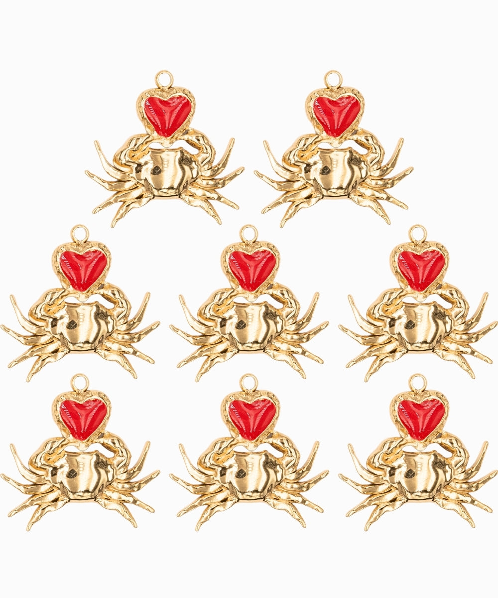 Pendentif crabe coeur 22x20mm