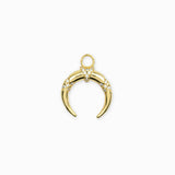 Pendentif croissant de Lune strass 20x16mm